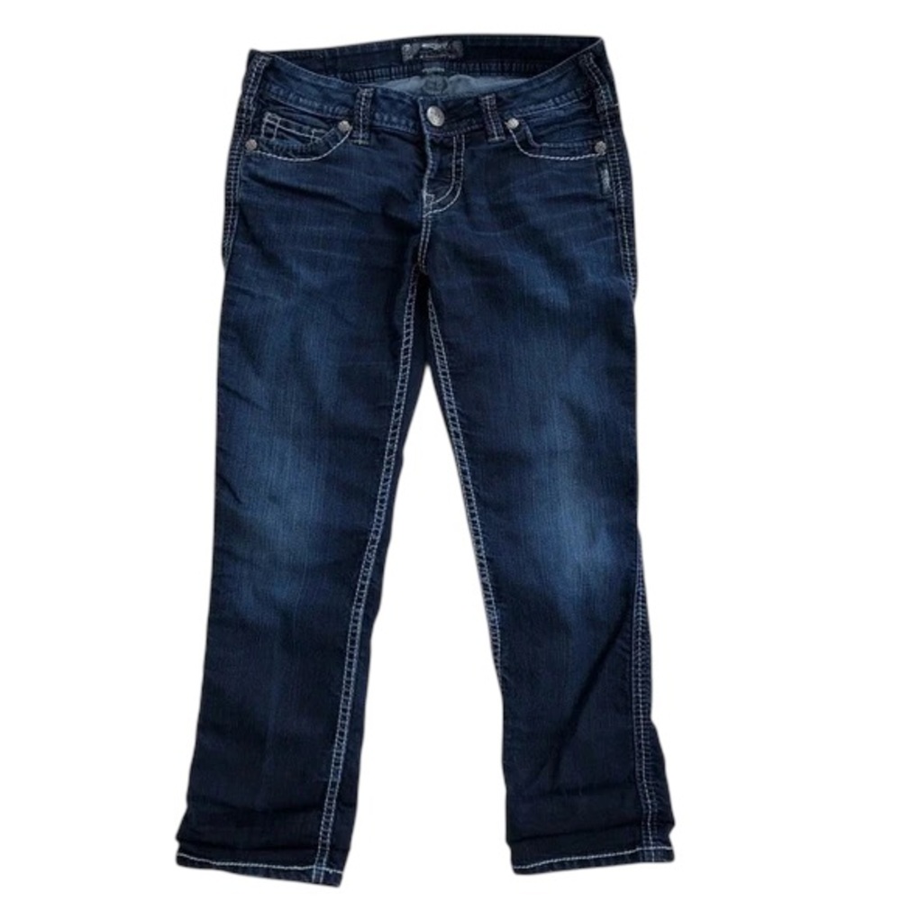 Silver Frances Capri Jeans W28 Dark Wash Stretch Cropped Fit